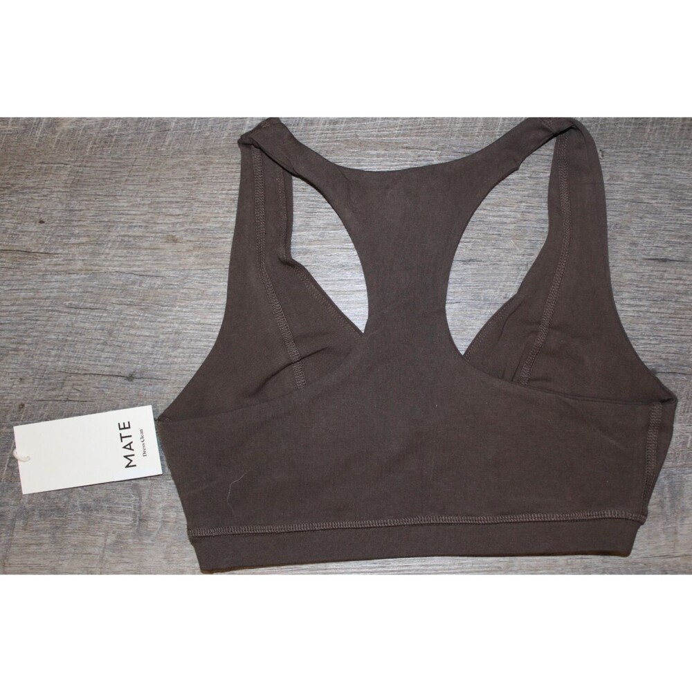 Mate the Label Women's‎ Organic Cotton V-Neck Bra Mocha NEW - Picture 2 of 3